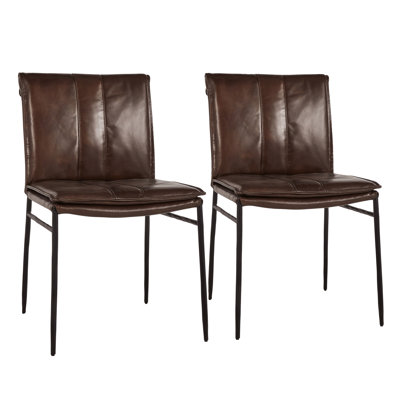 Mayer Genuine Leather Dining Chair Adobe Set Of 2