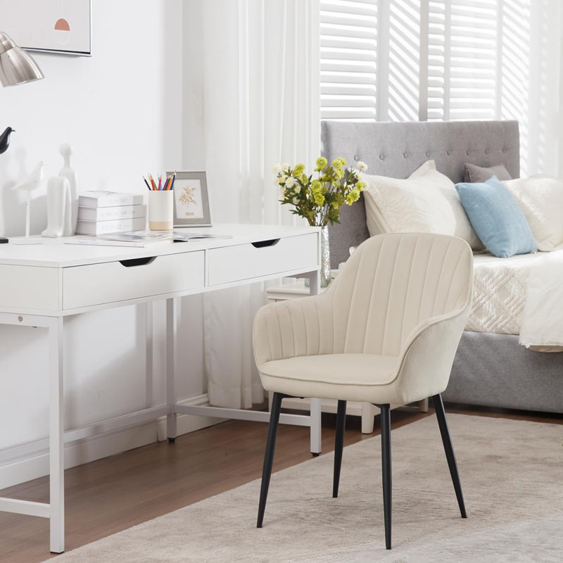 Shepton 46cm H Velvet Upholstered Armchair, Beige