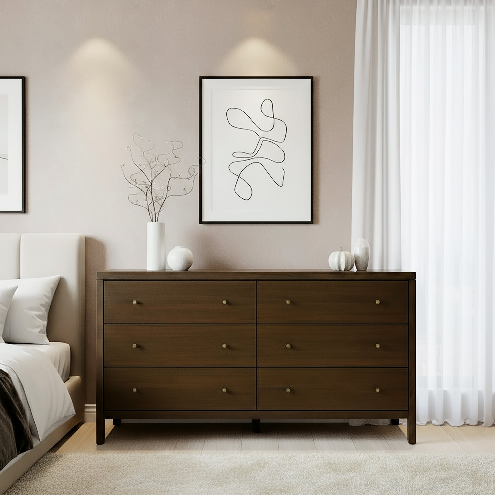 Sloane 60" Double Dresser, Dark Brown