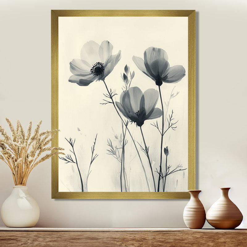 Loftus - Décoration murale florale, H 20 po x l 12 po, Avec cadre, Doré