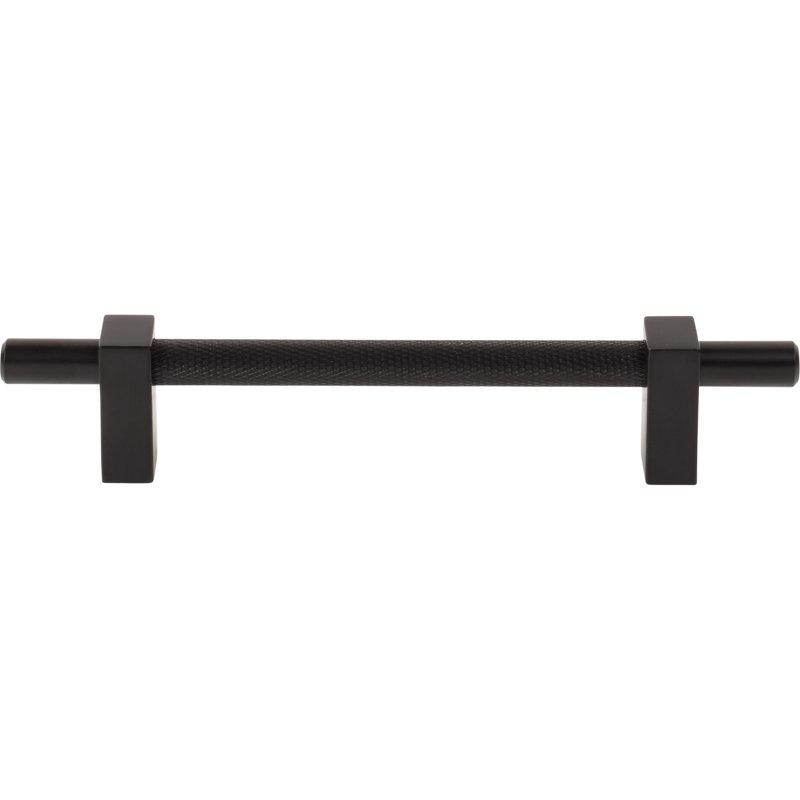 Larkin 3 Knurled Center Bar Pull, 6 5/16", Matte Black
