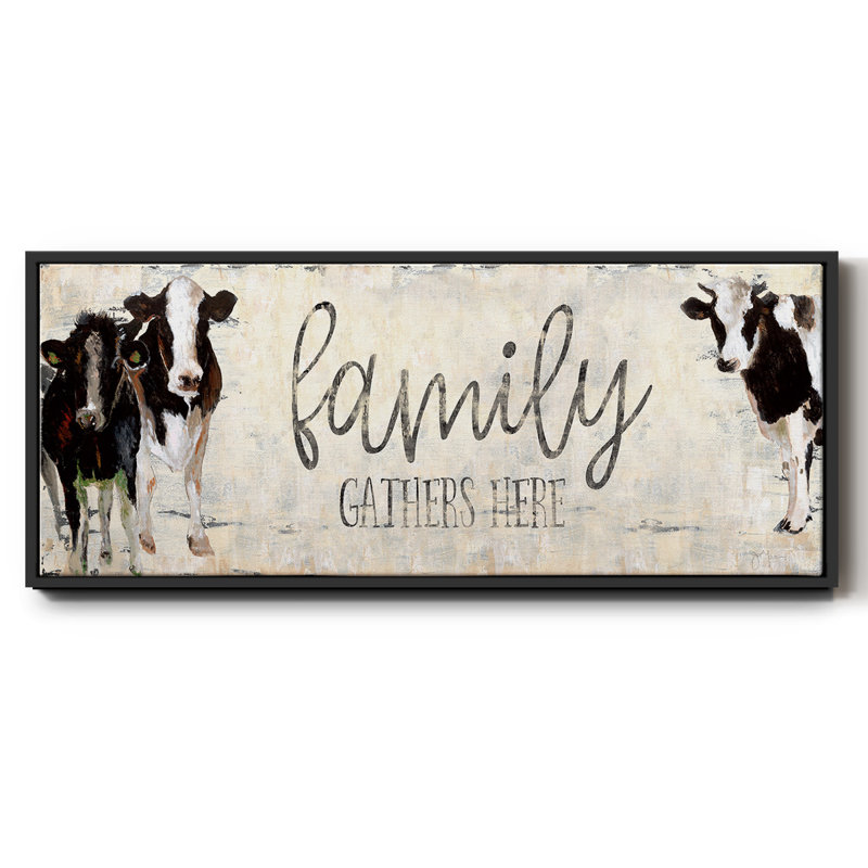 «Family Gather Here», toile encadrée, H 8 po x l 20 po