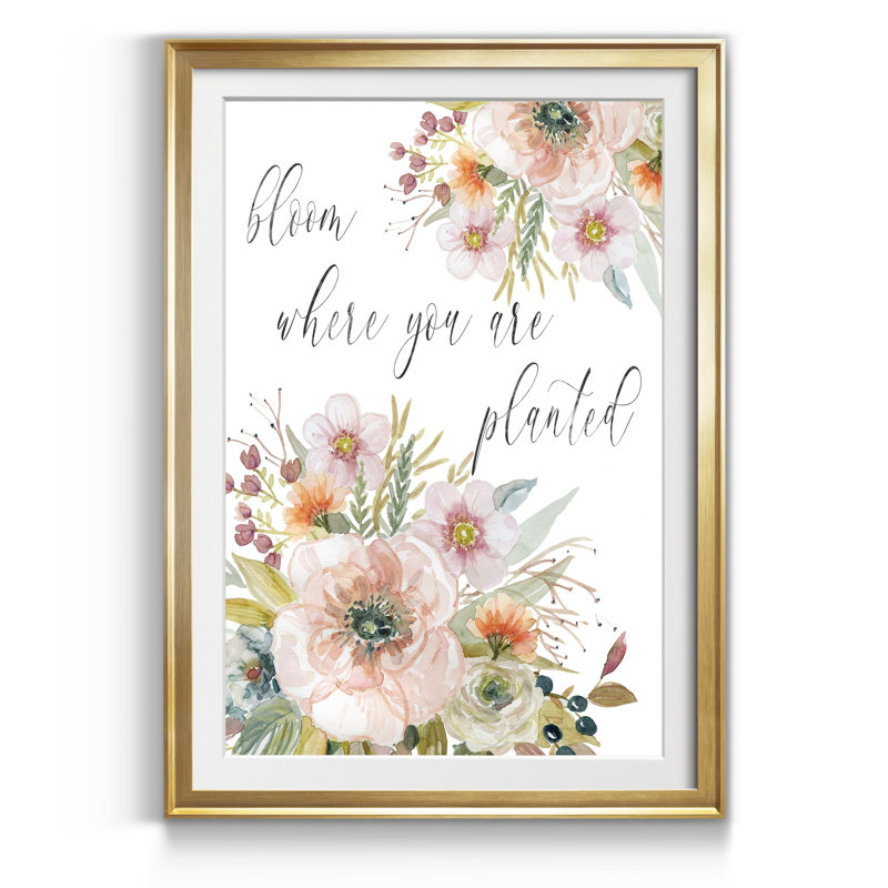 Fleur de pêcher I - Estampe botanique vintage, encadrée sous verre acrylique, décoration murale pour salon et salle à manger.
