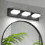 Luminaires de salle de bain DEL modernes (3 lumières, 20 pouces), luminaires muraux de salle de bain modernes en acrylique noir mat sur miroir (blanc froid 6000K)