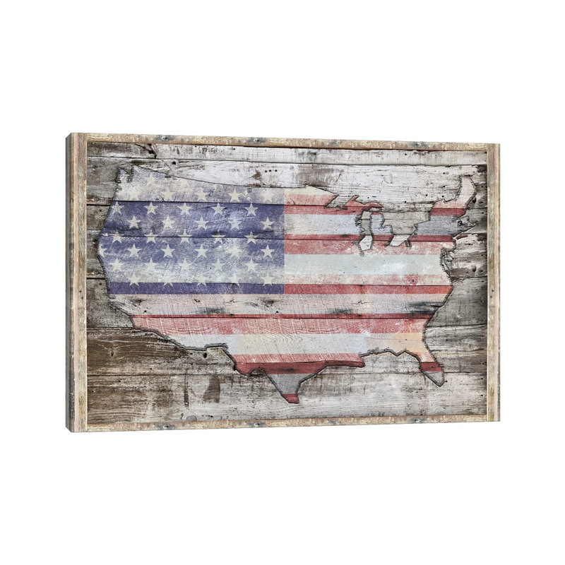 USA Map Redemption by Diego Tirigall - Wrapped Canvas Print, 20.32 cm H x 30.48 cm W