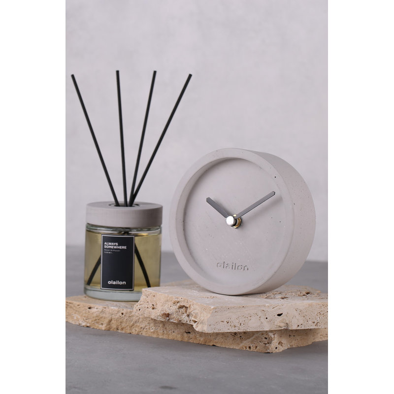 Stylish Decorative Clock, Grey Concrete, 4.7 x 1.6 inches | 100% Durable Concrete Construction, Modern Minimalist Design | Perfect for Home Decor, Office Spaces, and Gift Ideas | Unique Accent Piece for Any Room