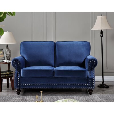 Sote 61.42'' Velvet Rolled Arm Loveseat -  House of HamptonÂ®, CA5A7DE7FF5D4243B3D6E90B203C3B5D