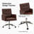 Auric Mid-Century Modern 23" W Leather Height-Adjustable Swivel Office Chair with Button Design-779435319