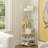 4-Tier Corner Hall Tree with Bench, 2-Tier Shoe Rack & 6 Hooks-2040926577