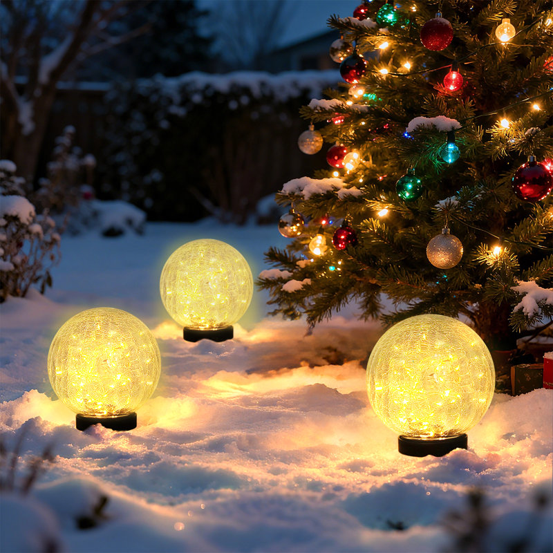 Natural Solar Powered Glass Flood Light Pack, Warm White