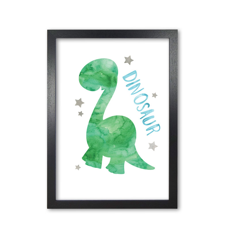 Dinosaur - Painting, Black Grain Frame, 30 cm H x 21 cm W x 5 cm D