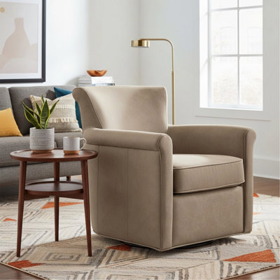Leather In Faux Swivel Accent Chair - Willow