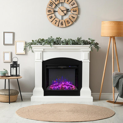 Pauls 26.77'' W Black Electric Fireplace Insert with 5000 BTU