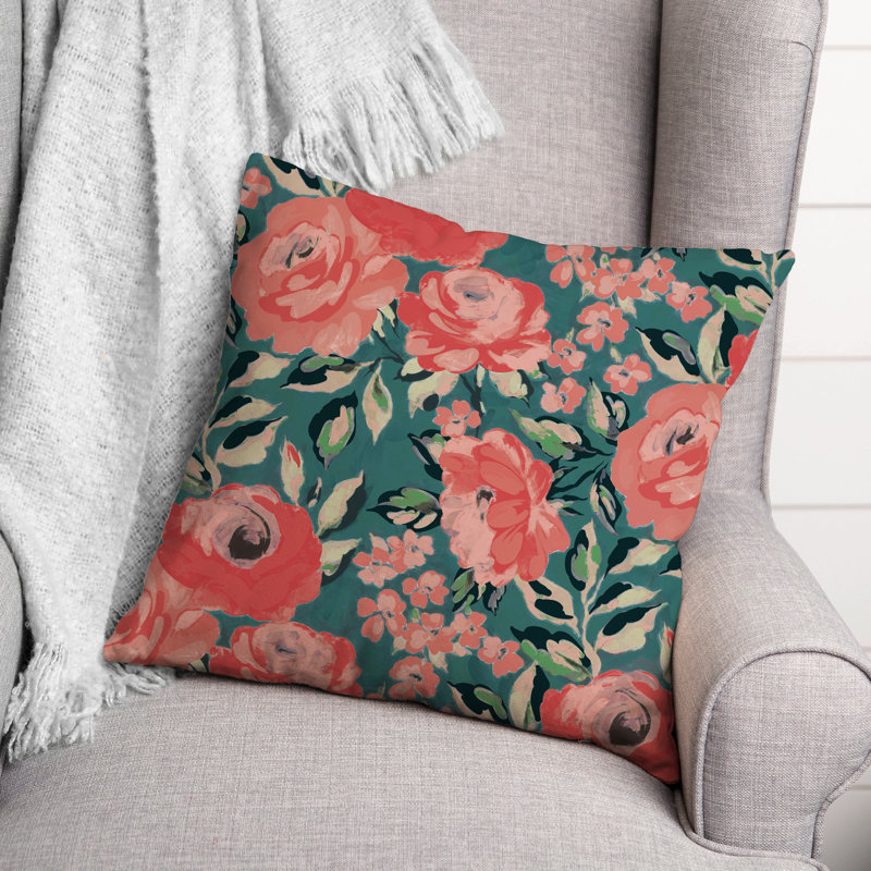 Floral Outdoor Throw Pillow