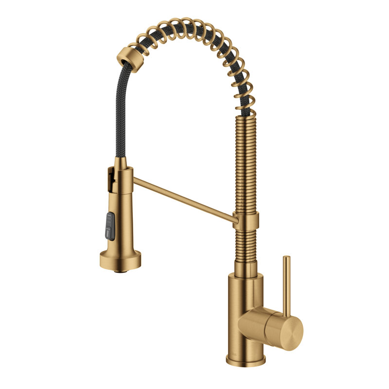 KRAUS Bolden Commercial Style 2-Function Single Handle Pull Down Kitchen Faucet, Matte Black