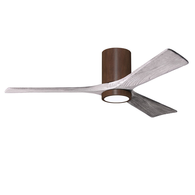 Olivier à 3 pales DEL standard avec ventilateur de plafond et ensemble d'éclairage inclus, Ton bois de grange, Noyer, 52"