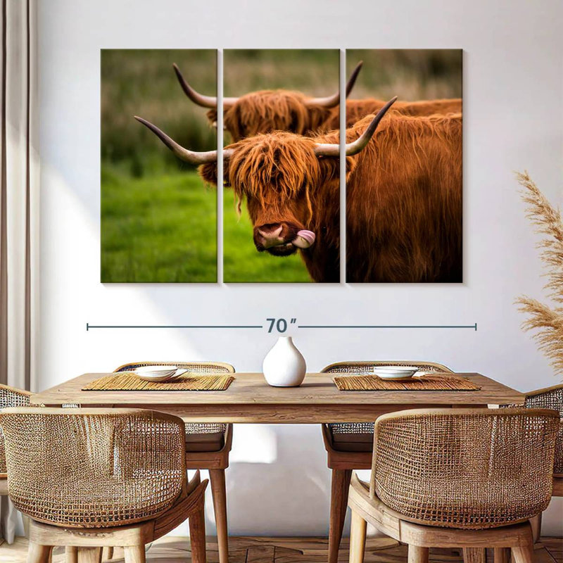 Brampt Fluffy Highland Cows, H 42 po x l 65 po