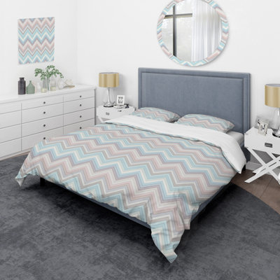Ensemble de housse de couette en microfibre bleu / brun / gris 3 pièces