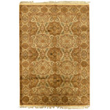 Hand Knotted Wool Oriental Area Rug in Gold