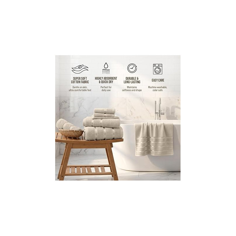 100% Cotton Mulit-Size Set, Beige