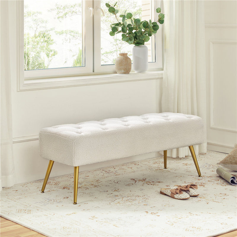 Boucle Upholstered Bench