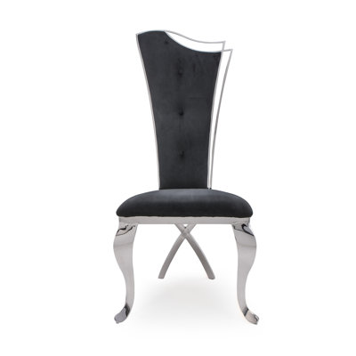 Chaise d'appoint rembourrée en velours Mohandis