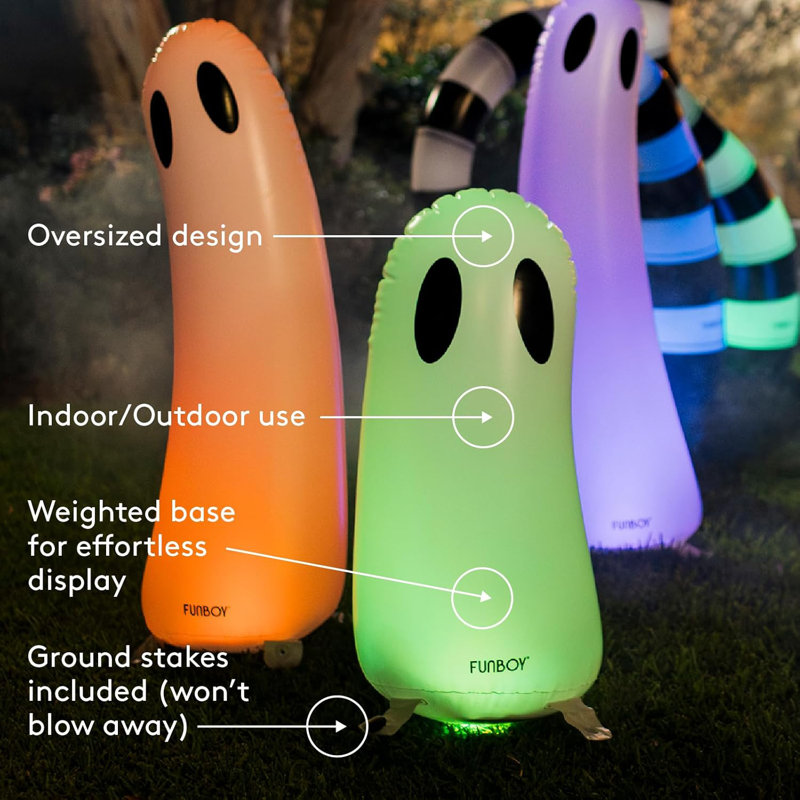 Paquet de 3 décorations de fantôme autoportantes d'intérieur pour Halloween