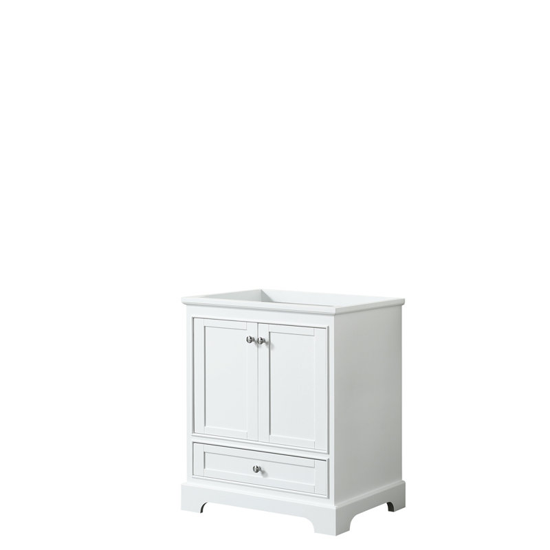 Deborah 29.25'' Single Bathroom Vanity Base Only, White/Polished Chrome