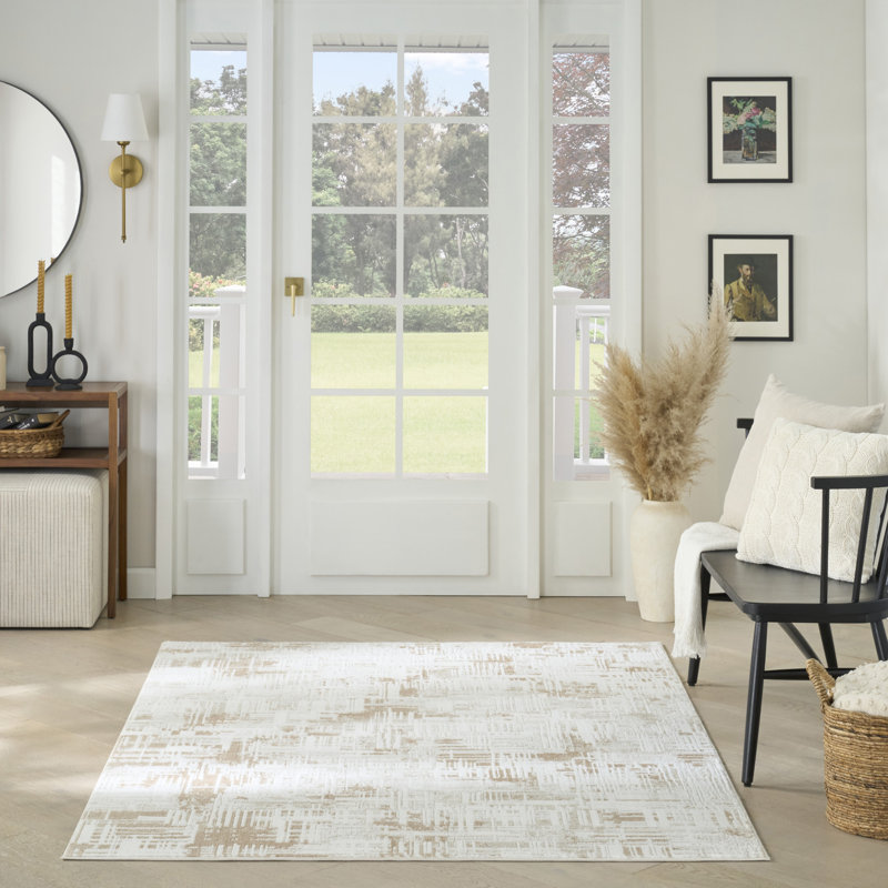Lafever 5'3" x 7' Ivory Taupe Modern Indoor Rug, Rectangle 5'3" x 7'