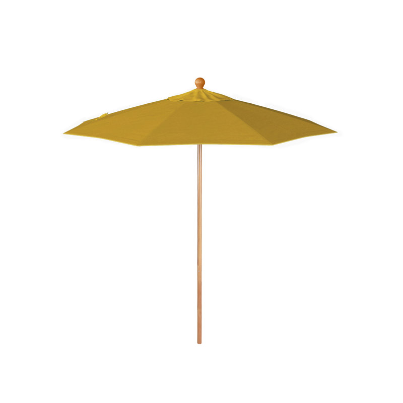 Parasol en bois de teck 7,5 pi, Jaune tournesol