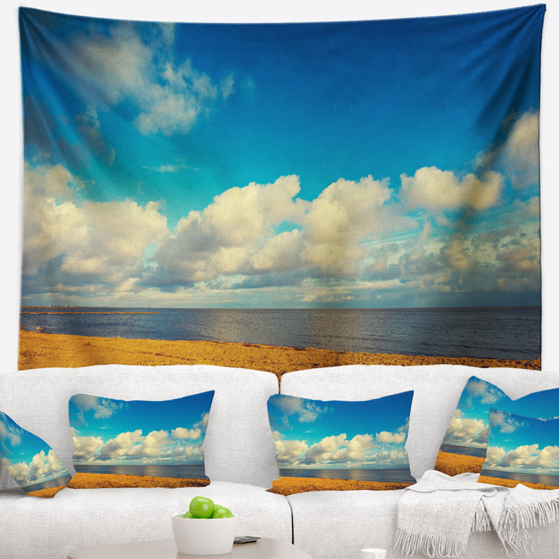 Tapisserie de mer brun marine en paysage, H 32 po x l 39 po