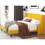 Lit plateforme tapissier Toderick avec aile de luxe et mélange de lin-985124328-985124326