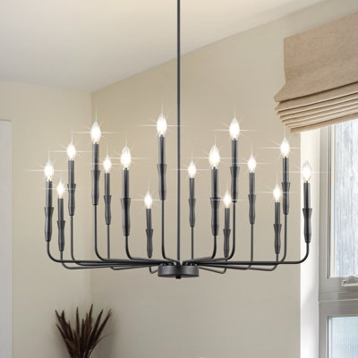 Lustre de style campagnard classique / traditionnel Alyzon à intensité variable pour salle à manger