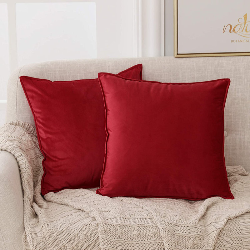 Fritch Square Cushion Cover, 60cm H x 60cm W x 1cm D, Bright Red