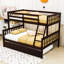 Lit superposé simple en bois avec lit gigogne Keyonah, échelle convertible et garde-corps Keyonah-1570004191