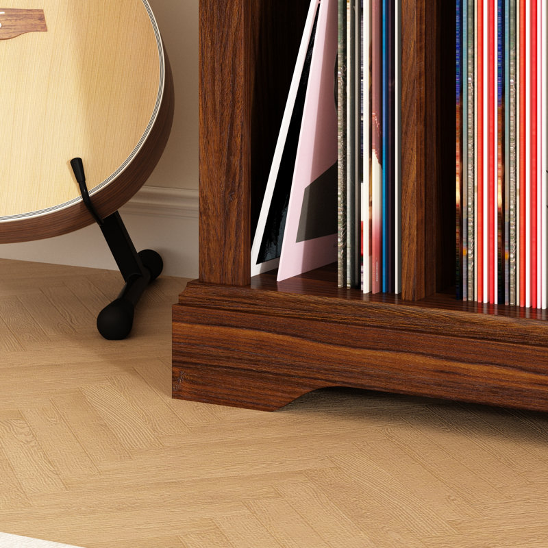 Support pour disque vinyle rustique, support pour disque vinyle jusqu'à 230 albums, Brun