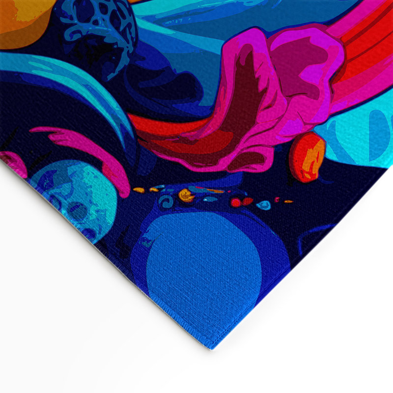 Tapis intérieur et extérieur Fractal Glow, Rectangulaire 8 pi x 10 pi
