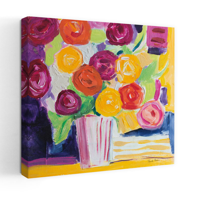 Art contemporain avec cercles abstraits, H 18 po x l 18 po