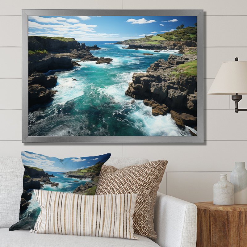 «Australie Coastal Majesty I», reproduction d'art sur toile, H 30 po x l 40 po x P 1,5 po, Cadre photo argenté