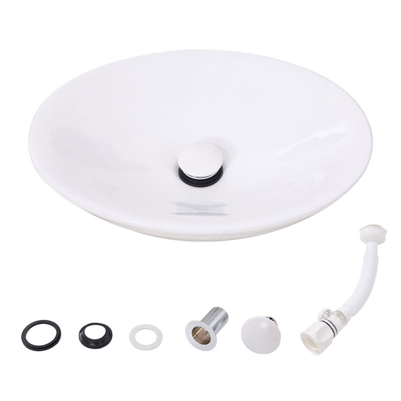 Metro Lane 495mm L x 385mm W White Ceramic Oval Sink