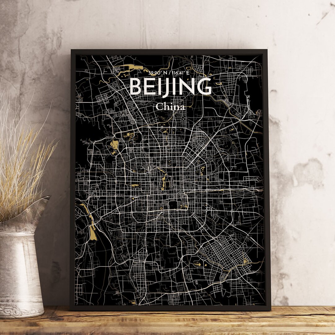 Grafikdruck Beijing City Map