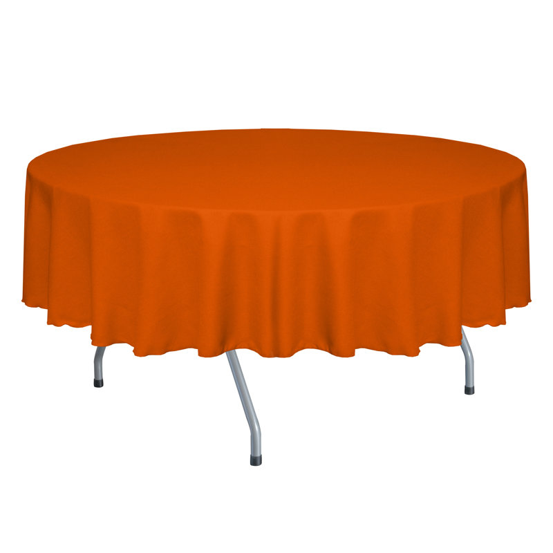 Ultimate Textile Round Tablecloth, 58" Round, Orange, 3