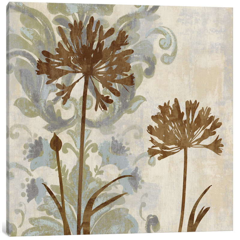 « floral oasis i », impression sur toile, H 18 po x l 18 po x P 1,5 po, Toile tendue, Pas de tapis