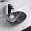 Lavabo de salle de bain vasque ovale noir 13,2 po avec drain escamotable Davivy