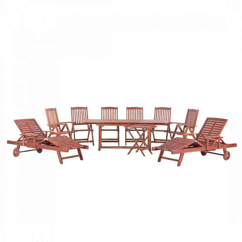 Toscana 8 - Person Acacia Wood Patio Dining Set with Rectangular Table