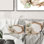 Couronne et housse de coussin carrée avec feuilles de palmier et herbe de pampa