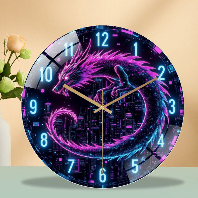 Horloge murale en verre Neon