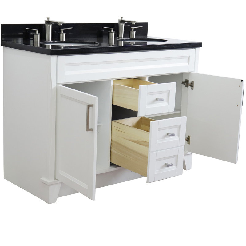 Ensemble de meuble-lavabo double 49 po Abdihakin, Noir galaxie