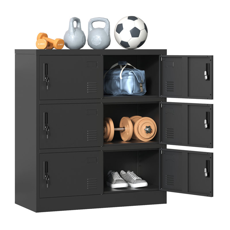 6-Door Metal Lockers for Employees - Sturdy, Secure, and Versatile Storage Solution