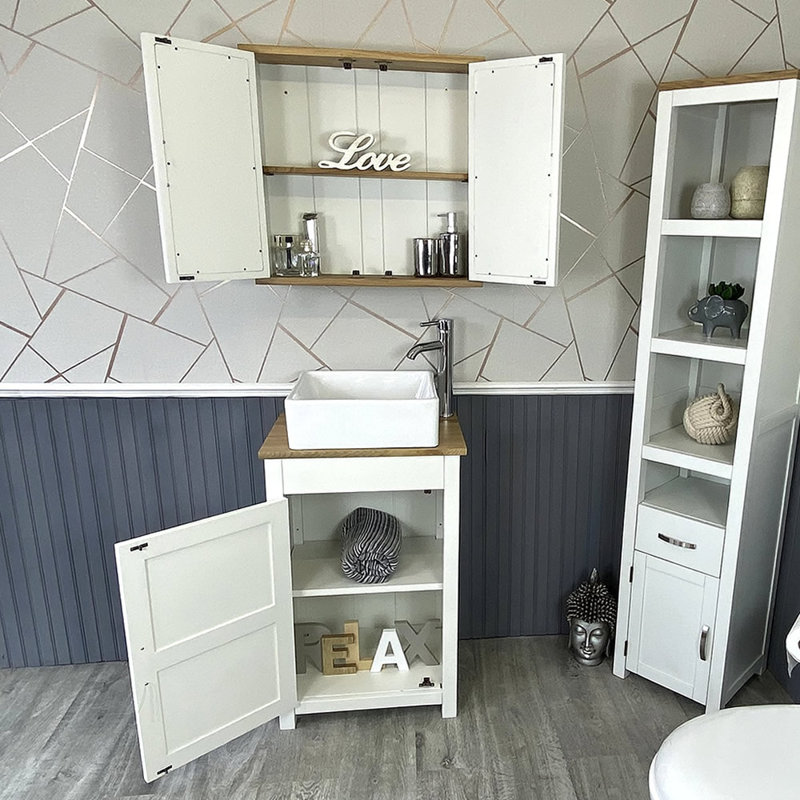 Martens 485mm Single Bathroom Vanity with Vessel Ceramic Basin, White
